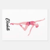 名前のパーソナライズ付きバレリーナ ラッピングペーパーシート (正面)