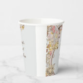 名前のパーソナライズ洗練されたフローラ結婚ズ 紙コップ (左)