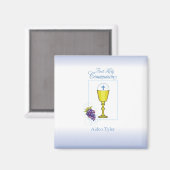 名前のパーソナライズ男の子の最初の通信Chalice、ホスト マグネット (正面/裏面)