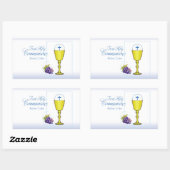 名前のパーソナライズ男の子の最初の通信Chalice、ホスト 長方形シール (シート)