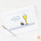 名前のパーソナライズ男の子の最初の通信Chalice、ホスト 長方形シール (封筒)