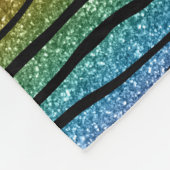 名前のパーソナライズ虹のグリッター縞模様 フリースブランケット (角)