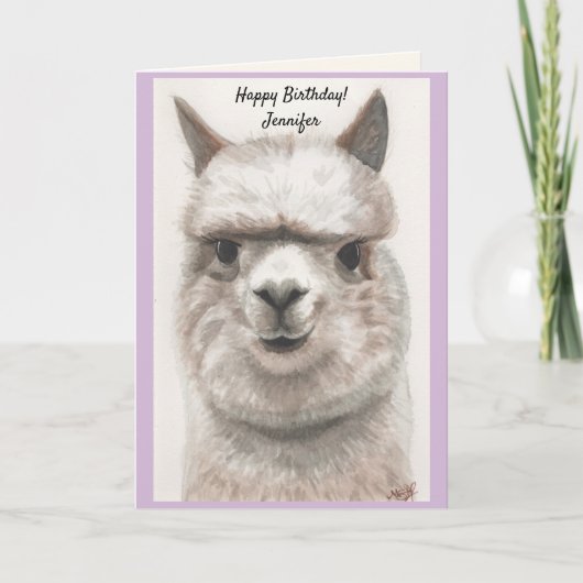 名前のパーソナライズ誕生日カードの水色 シーズンカード (正面)