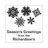 名前のパーソナライズ雪のクリスマスカードまたはラベル ラバースタンプ (インプリント)