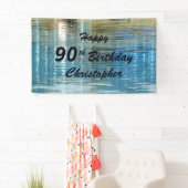 名前のパーソナライズ90番目の誕生日リフレクション（湖） 横断幕 (インサイチュ)