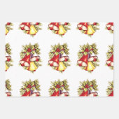 名前のパーソナライズChristmas Tree Bells紙 ラッピングペーパーシート (正面2)