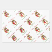 名前のパーソナライズChristmas Tree Bells紙 ラッピングペーパーシート (正面)