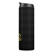 名前のパーソナラ恋しく思フェイクイズ·金ゴールドと黒ストライプのアイテム タンブラー (回転右)