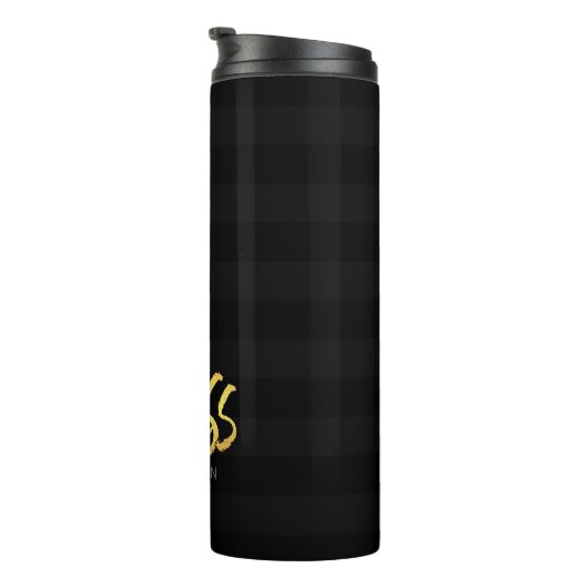 名前のパーソナラ恋しく思フェイクイズ·金ゴールドと黒ストライプのアイテム タンブラー (回転右)