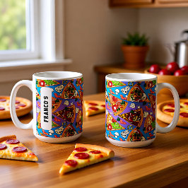 名前のピザスおもしろいスライス コーヒーマグカップ