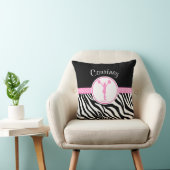 名前のピンクゼブラプリントチアリーダー/POM クッション (椅子)