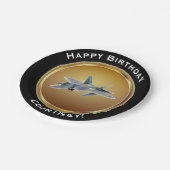 名前のフェイクな金ゴールドのハッピーバースデーのF22猛禽 ペーパープレート (アングル)