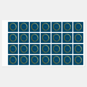 名前のフェイクな金ゴールドの抽象芸術の円のデザイン ラベル