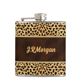 名前のフェミニンなチータのプリント フラスク