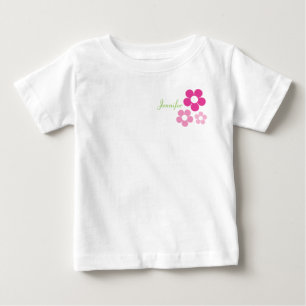 名前のフラワーガール – 乳児Tシャツ ベビーTシャツ