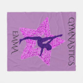 名前のフリースブランケットパーソナライズされた体操。 フリースブランケット (正面(横))