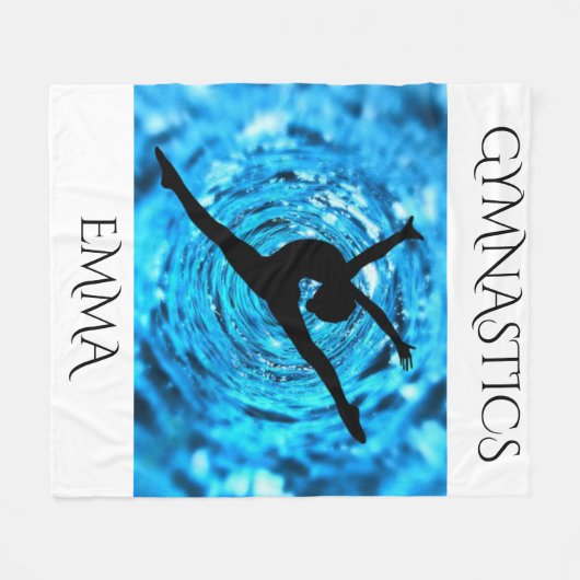 名前のフリースブランケットパーソナライズされた体操。 フリースブランケット (正面(横))