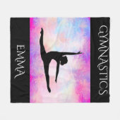 名前のフリースブランケットパーソナライズされた体操。 フリースブランケット (正面(横))