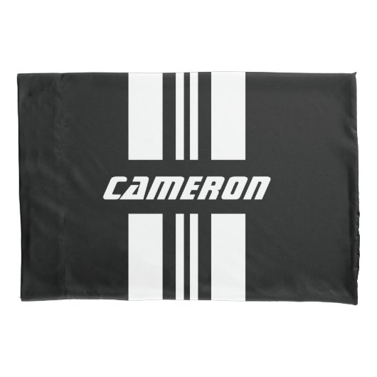 名前のフル·カスタムカラーRacingストライプ1 枕カバー (正面)