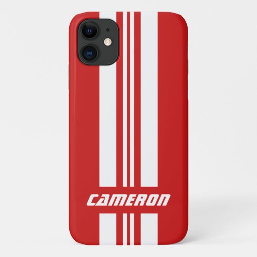 名前のフル·カスタムカラーRacingストライプ1 Case-Mate iPhoneケース (裏面)