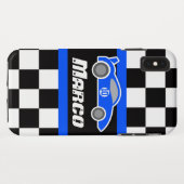 名前のブルースポーツカーをレースしている子供たち Case-Mate iPhoneケース (裏面(横))