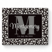 名前のプリント 黒 白 花柄 ポスター