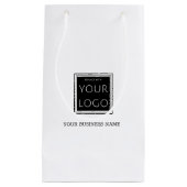 名前のプロモーション付きビジネスロゴ スモールペーパーバッグ (正面)