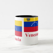 名前のベネズエラの旗 ツートーンマグカップ (中央)