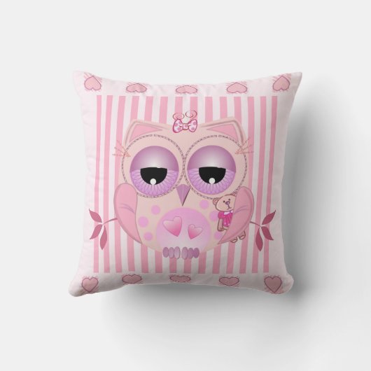 名前のベビーのフクロウの枕 クッション (裏面)