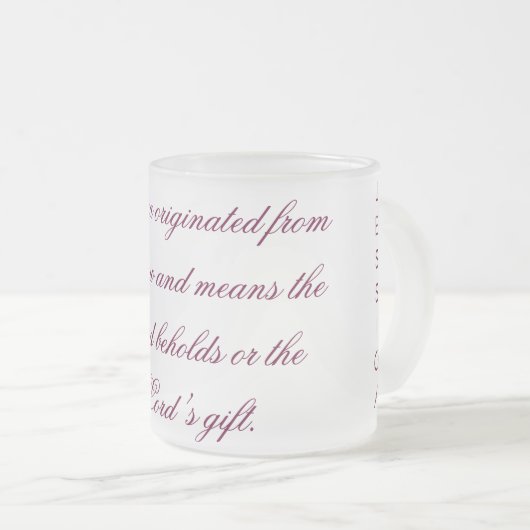 名前のマグの意味 フロストグラスマグカップ (正面右)