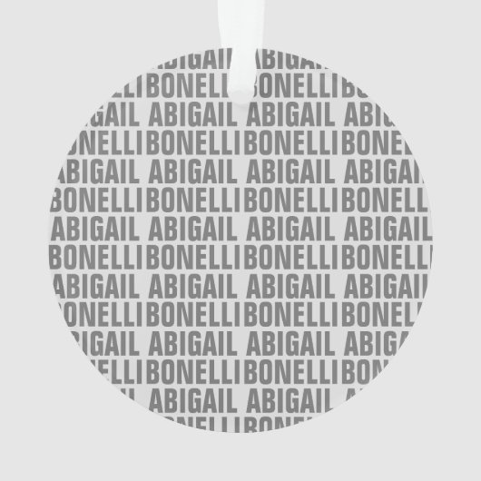 名前のミニマリストはっきりしたグレイモダンシック オーナメント (裏面)