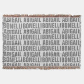 名前のミニマリストはっきりしたグレイモダンシック スローブランケット (正面)