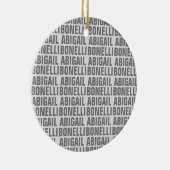 名前のミニマリストはっきりしたグレイモダンシック セラミックオーナメント (右)