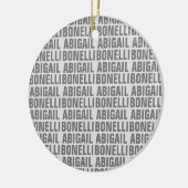 名前のミニマリストはっきりしたグレイモダンシック セラミックオーナメント (左)