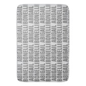 名前のミニマリストはっきりしたグレイモダンシック バスマット (正面縦)