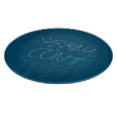 名前のミニマルモダンリストの青 カッティングボード (角)