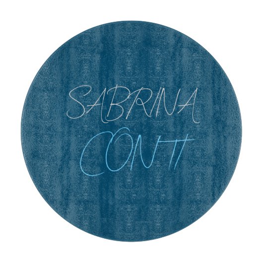 名前のミニマルモダンリストの青 カッティングボード (正面)