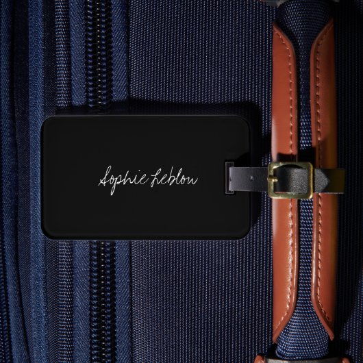 名前のミニマル黒ラベル ラゲッジタグ (正面インサイチュ4)