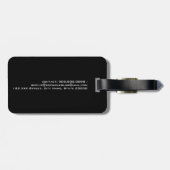 名前のミニマル黒ラベル ラゲッジタグ (裏面横)