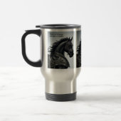 名前のメッセージを追加し、鎧を持つ強い黒馬 トラベルマグ (左)