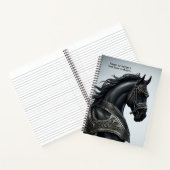 名前のメッセージを追加し、鎧を持つ強い黒馬 ノートブック (内部)