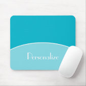 名前のモダンでシックな専門の水のターコイズ マウスパッド (マウス)