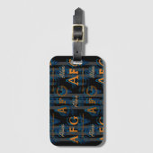 名前のモダン一文字目 ラゲッジタグ (正面縦)