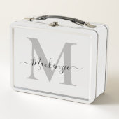 名前のモノグラムイニシャルをカスタマイズ メタルランチボックス (正面)