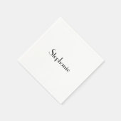 名前のモノグラムテンプレート 黒 白 カスタム かわいい スタンダードカクテルナプキン (角)