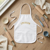 名前のモノグラム | ゴールド 子供用エプロン
