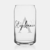 名前のモノグラム スクリプト オーダーメイド ガラス缶 (正面)