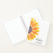 名前のモノグラム 水彩ひまわり スケッチブック ノートブック (内部)