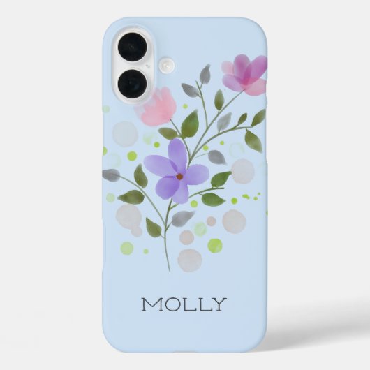 名前のモリーの花のデザイン Case-Mate iPhoneケース (裏面)