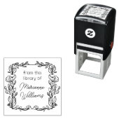 名前のライブラリからのかわいいフローラフレーム セルフインキングスタンプ (インサイチュ)